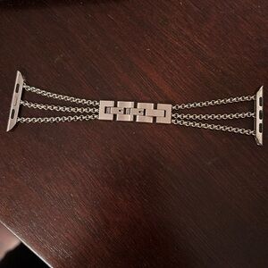 Silver Apple Watch bracelet strap 44mm